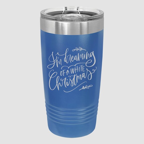 "I'm Dreaming of a White Christmas" Insulated Stainless Steel Travel Mug - Picture 1 of 2